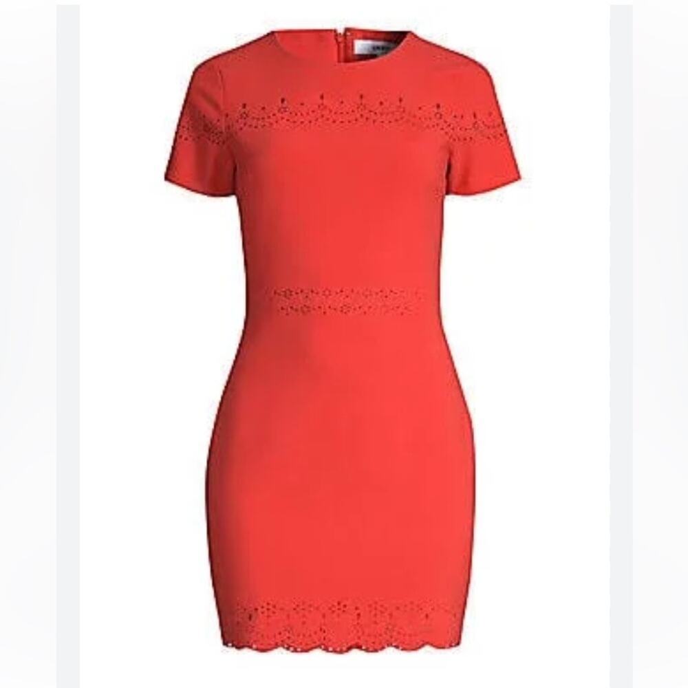 Likely Red Manhattan Eyelet Short Sleeve Shift Dress Size 4